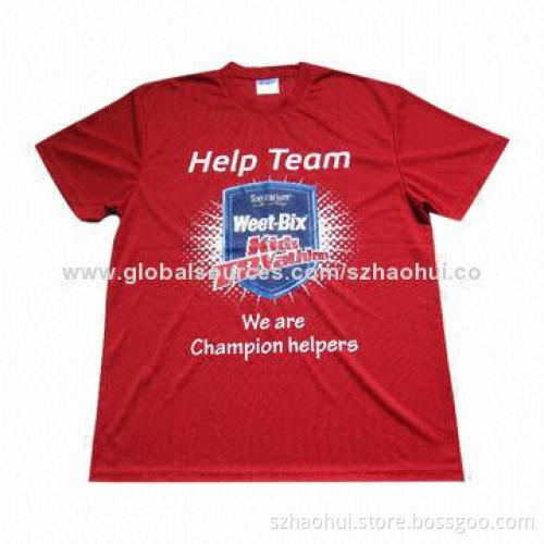 100% Dry Fit Polyester Mesh Fabric T-shirt with Silkscreen Printing, Customized Orders Welcomed